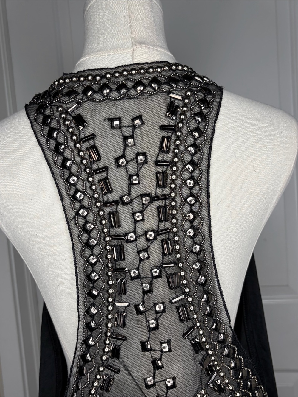 Vintage Y2K Beaded Vest Size M rave indie sleaze layering piece - Picture 3 of 7